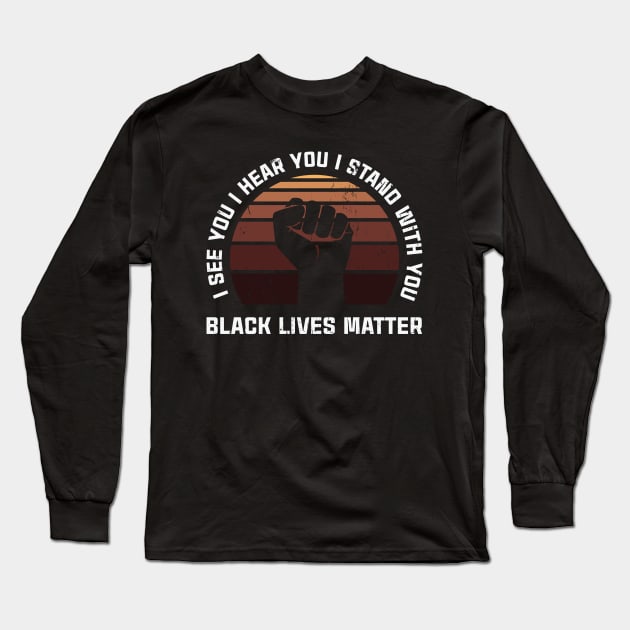 BLM Black Lives Mater Long Sleeve T-Shirt by Polahcrea